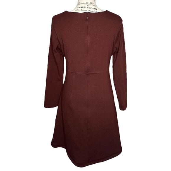 Ann Taylor SIZE 10 Wool Blend Front Seam Long Sleeve A-Line Back Zip Dress - Picture 5 of 12